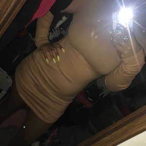 nude long sleeve dress