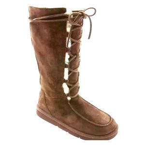 UGG Tularosa Uptown Boots - Brown Suede Sheepskin