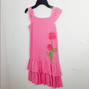 A summer flower polka dot dress