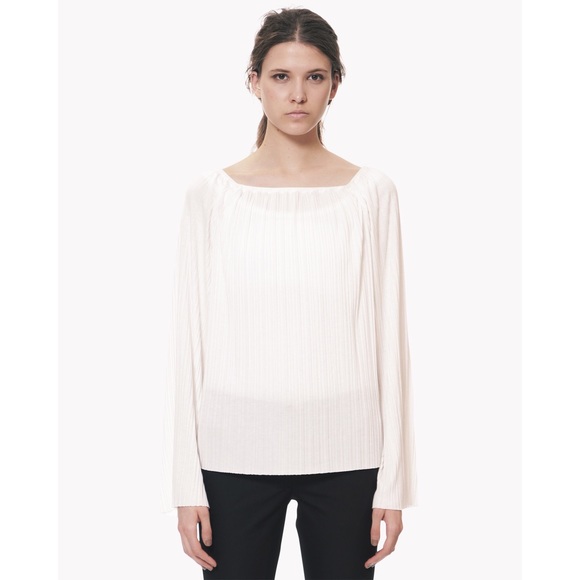 White Theory Drapey Tee2 Matthine Pleated Top - Picture 1 of 4
