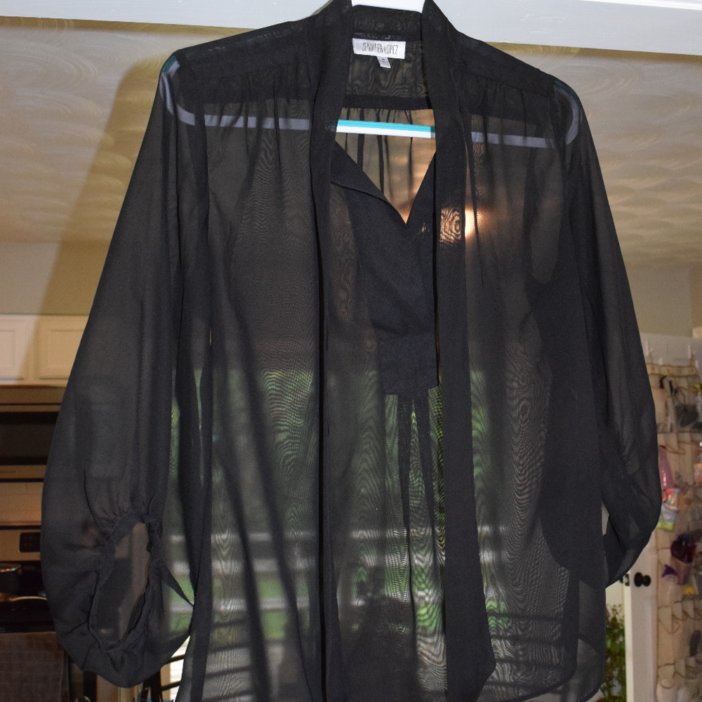 Jennifer Lopez Sheer Black Top