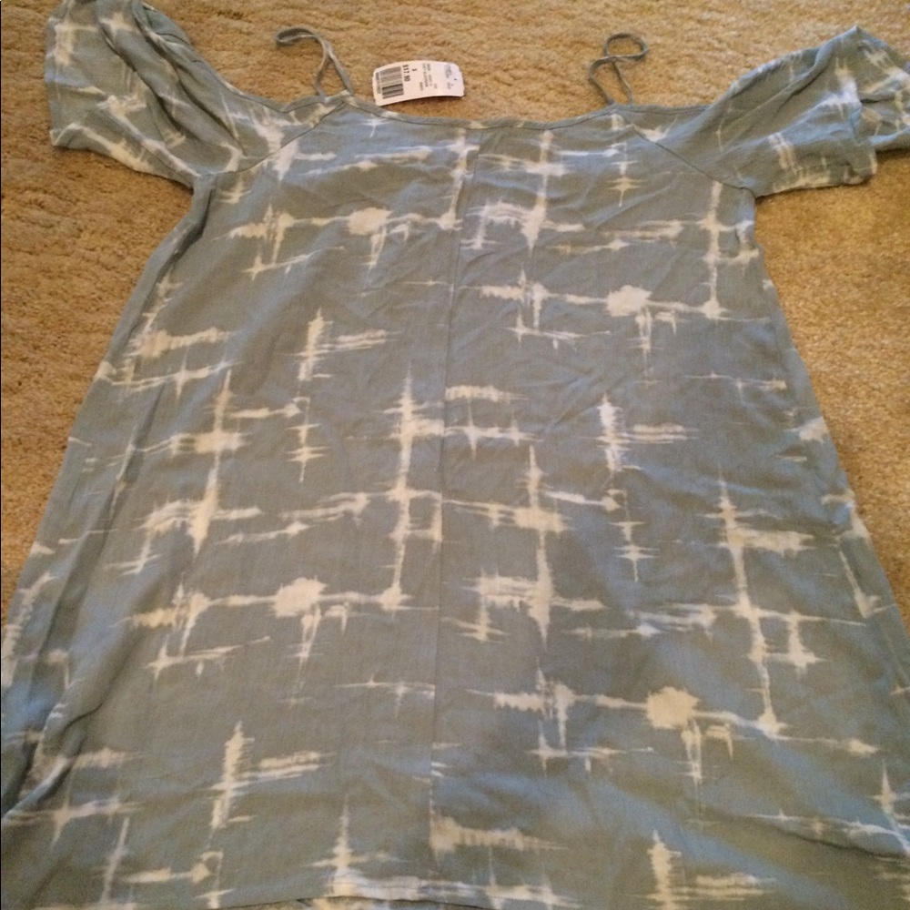 Light blue shirt with white specks
