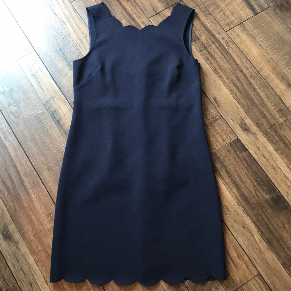 💢FLASH SALE💢J. Crew Navy Blue Scalloped Dress