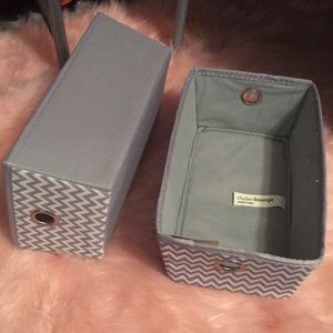 Grey chevron storage bins