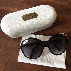 Chloe Scalloped Black Sunglasses