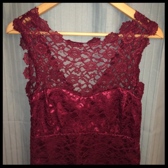 Red Lace Dress - Picture 2 of 6