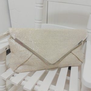 Pearl  silver clutch