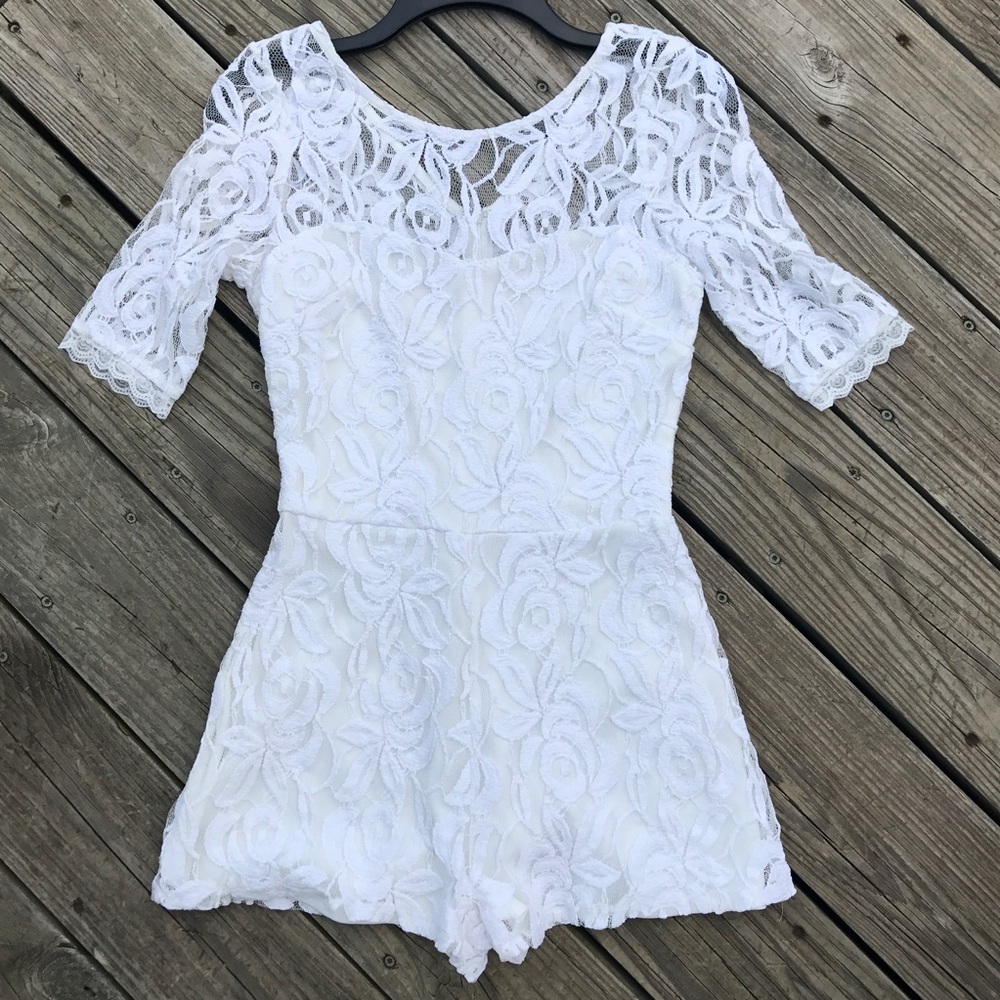 White lace romper