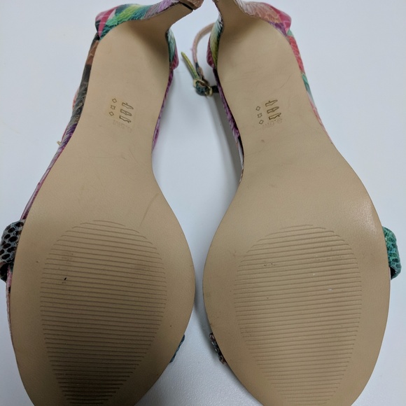 Snake Print Ankle Pink Stiletto Open Stacy Pumps - Picture 6 of 8