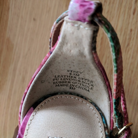 Snake Print Ankle Pink Stiletto Open Stacy Pumps - Picture 8 of 8