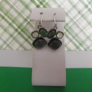 VINTAGE GREEN ABSTRACT EARRINGS