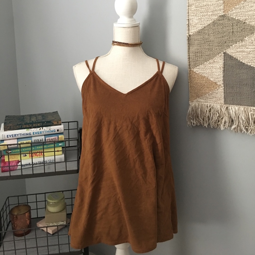 Suede strappy  tank top