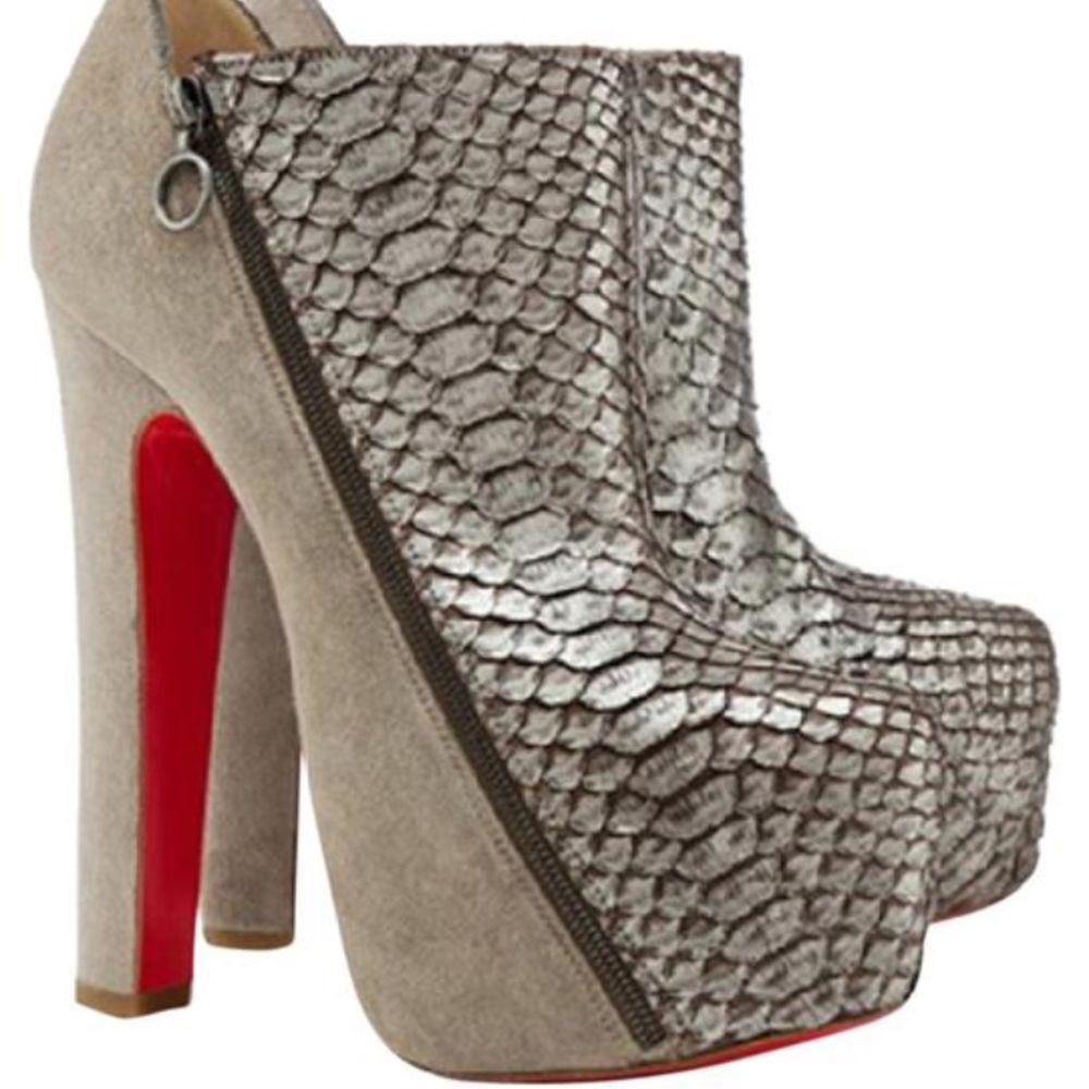 Christian Louboutin python booties