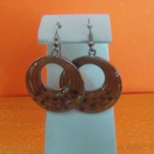VINTAGE ORANGE FLECKED EARRINGS