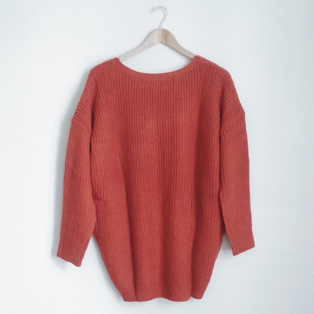 LOWEST ❗️5⭐️NWT Rust Orange oversized sweater - Picture 4 of 6