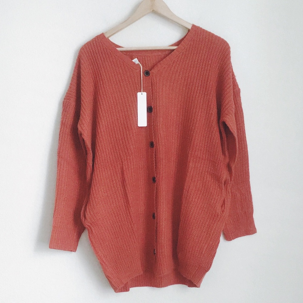 LOWEST ❗️5⭐️NWT Rust Orange oversized sweater - Picture 3 of 6