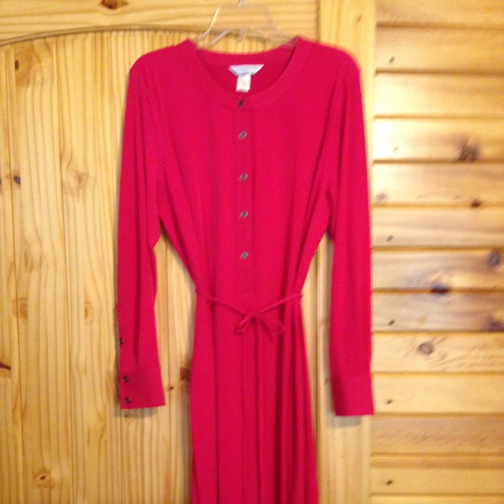 NWT Christopher and Banks Fuchsia Red Midi Dress.