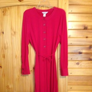 NWT Christopher and Banks Fuchsia Red Midi Dress.