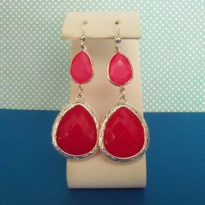 VINTAGE NEW PINK TWO STONE DROPS