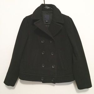 Black wool pea coat from Gap