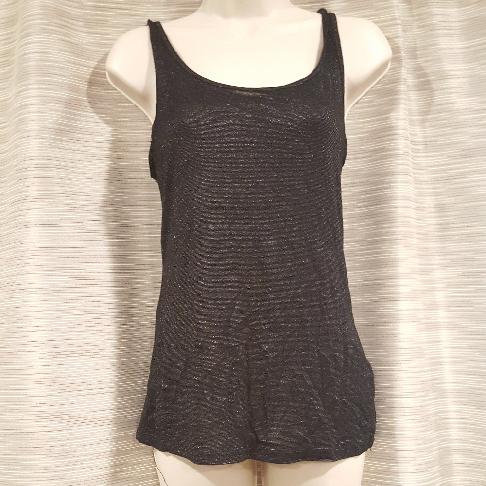 Womens black sparkly tank top