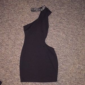 Super hot glam black mini dress size small