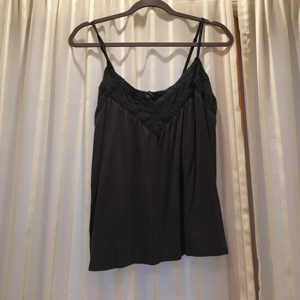 Grey lace tank top