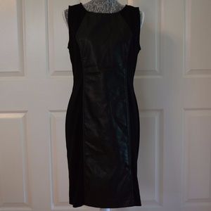 NWT ECI Black Leather Dress