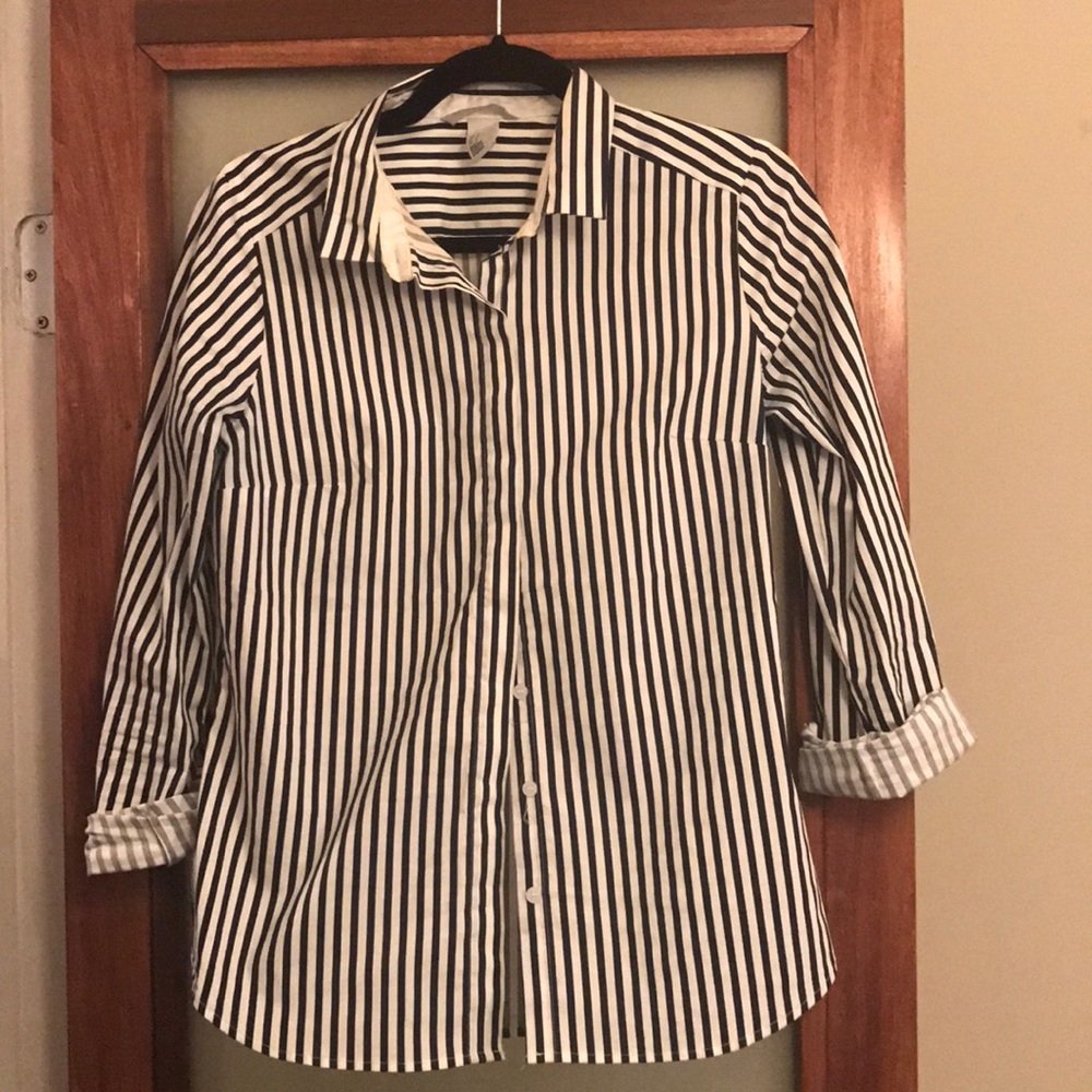 Vertical Stripe Button Up Shirt