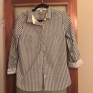 Vertical Stripe Button Up Shirt