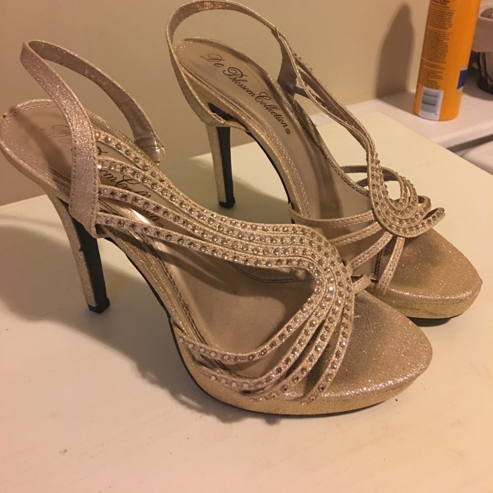 Glamorous rose gold shoes