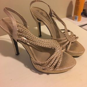 Glamorous rose gold shoes