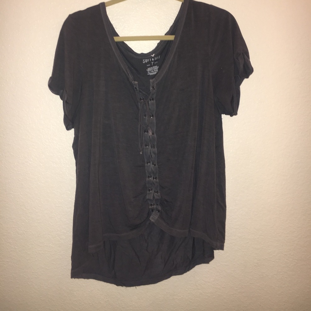 Tie up soft and sexy shirt