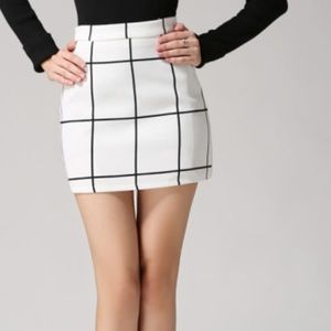 White Plaid Skirt