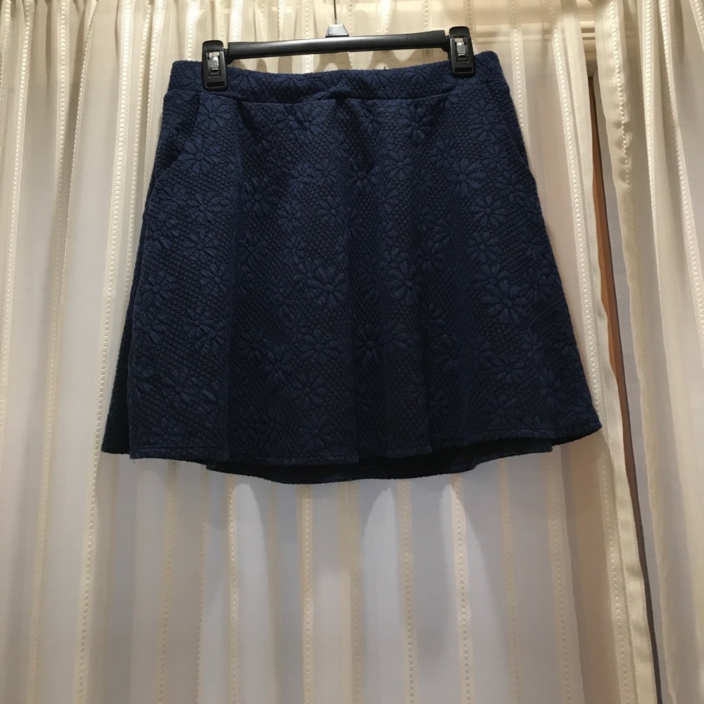Navy and black flower skirt