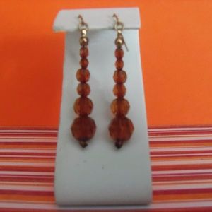 VINTAGE AMBER BEADED EARRINGS