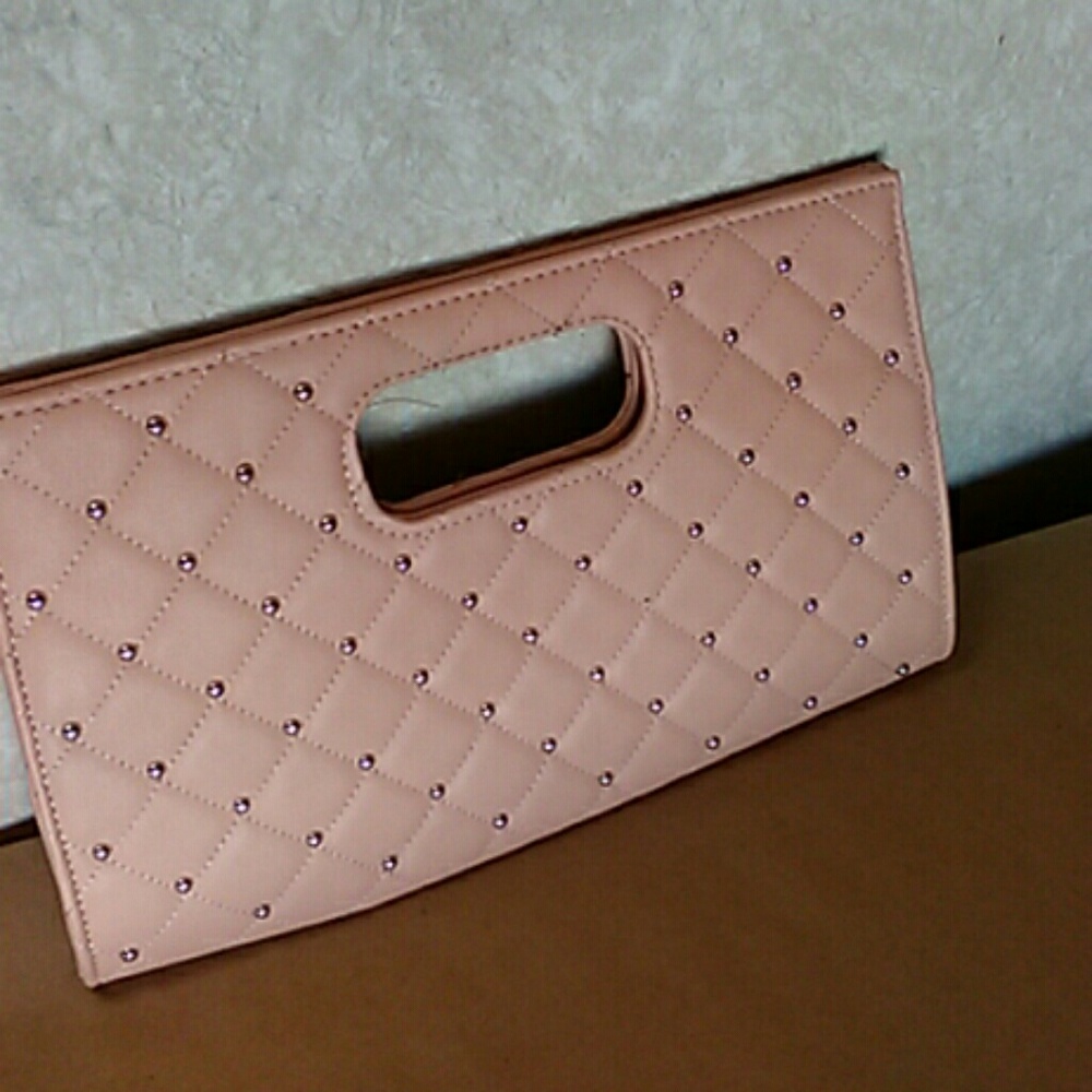 Pink studied clasp handbag