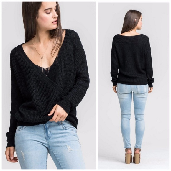 Lush Black Overlay Sweater - Picture 2 of 2