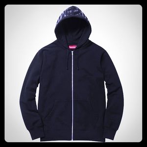 Supreme Hooded Foil Logo Zip Up Size Small