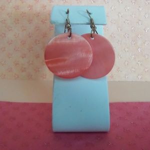 VINTAGE PEACH DISC EARRINGS
