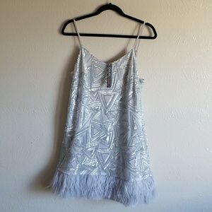 Glamorous Feather Fringe Cocktail Dress