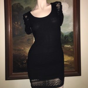 Black Lace / Crochet Dress