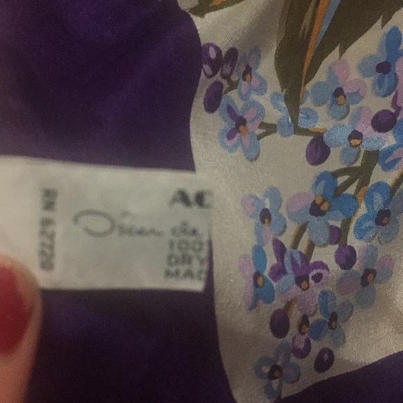 Oscar de la rents vintage silk scarf - Picture 3 of 4