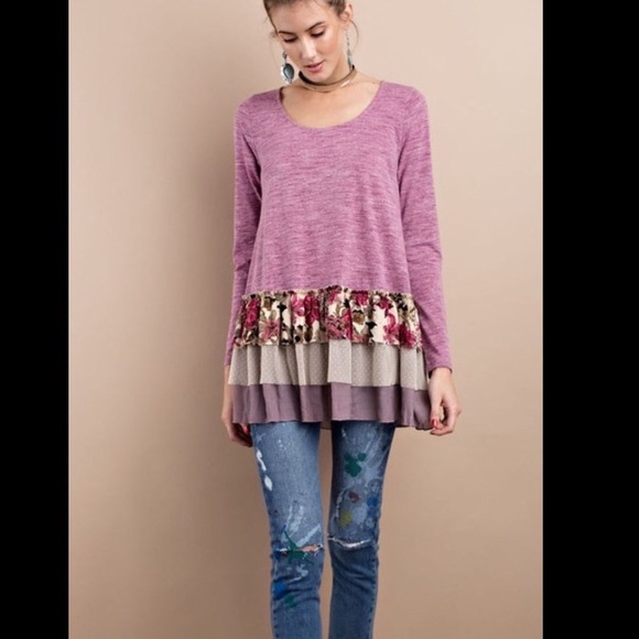 Sale❗️NWT Lilac Ruffled Top - Picture 2 of 2