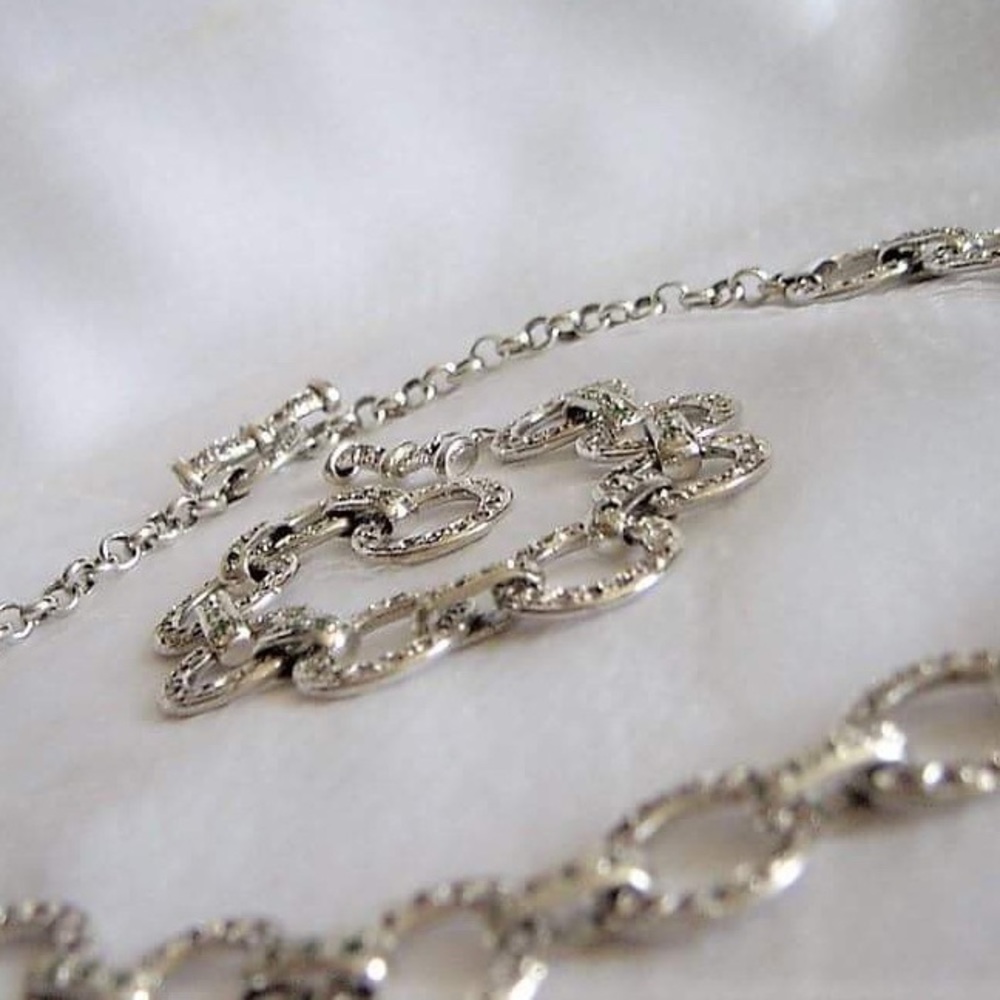 Handmade Silver Amethyst Emerald Necklace Bracelet