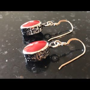 Silpada Red Filigree Earrings