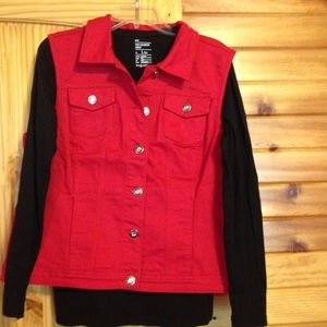 NWT Cute Red Jean Vest