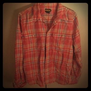 pink flannel long sleeve shirt. Great condition!