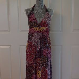 Women's Printed Halter Maxi Dress Size Large