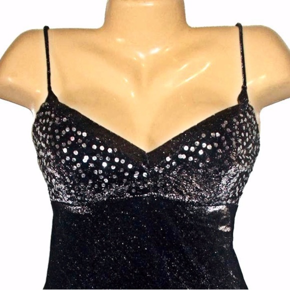 Sequin Empire V Neck Silver Corset Formal Dress 14 - Picture 5 of 5